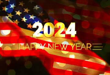 FX №222159 American Flag 2024 happy new year background