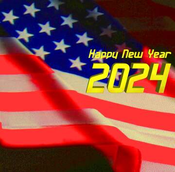 FX №222157 American Flag dark background Happy New Year 2024