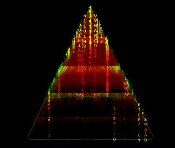 FX №223255 pyramid template matrix style digital  information background