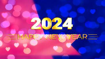 FX №224915 2024 happy new year pink blue  bokeh lights background