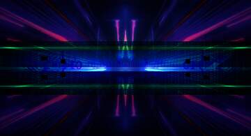 FX №227585 A close up of a blur blue light abstract electric blue symmetry neon laser line fractal art...
