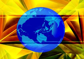 FX №227679 World electric blue globe blue yellow polygon gold background illustration earth