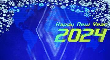 FX №228014 Happy New Year 2024 Blue art World map background concept global Christmas