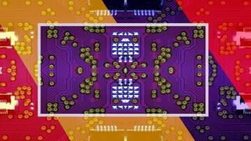 FX №229684 Electronic engineering visual arts design yellow purple games background