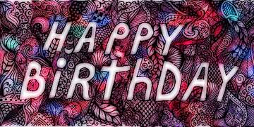 FX №230903 Textile motif happy birthday cool backgrounds