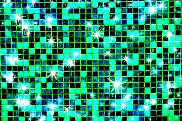 FX №230993 Green blue black symmetry pattern square art design background stars