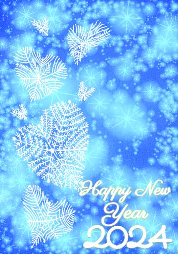 FX №233515 Art  Happy New Year 2024 background blue