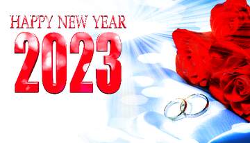 FX №236355 Happy new year 2023 love rose background blue tined