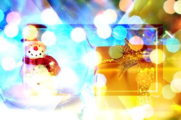 FX №267479 Festive Snowman Congratulation Dreams: Winter Background
