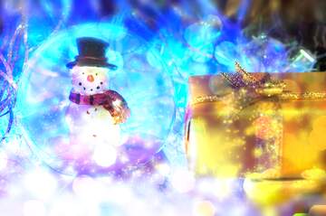 FX №267477 Frosty Congratulation Wonderscape: Snowman Winter Background