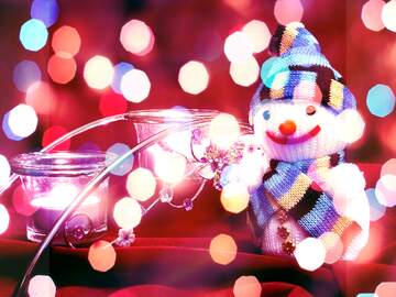 FX №267422 Frosty Dreamscape: Snowman Winter Wishes Background