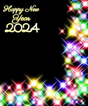 FX №77841 Clipart frame of bright lights happy 2024 new year