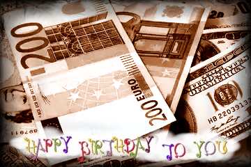FX №77991 Happy birthday card with Banknotes 