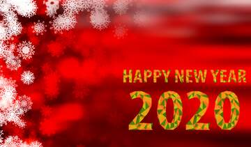 FX №78085 happy new year 2020 christmas Red background