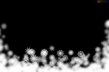 FX №8075 Monochrome. Clipart cadre de flocons de neige.