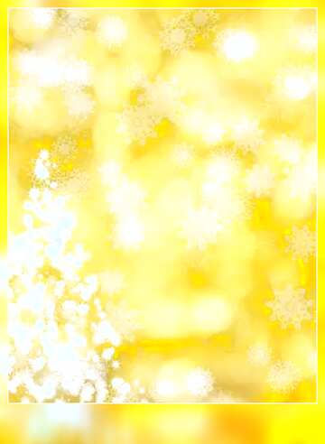FX №90978 yellow winter background Christmas trees snowflakes