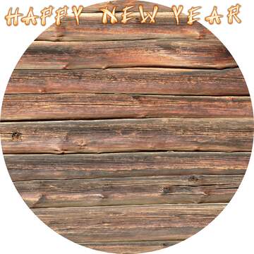 FX №92396  happy new year circle card wooden background
