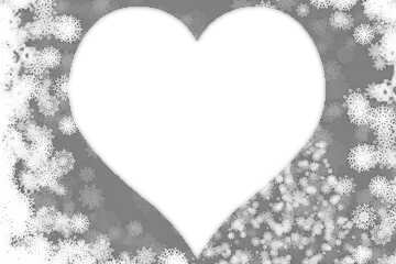 FX №93051 Gray  snowflakes heart christmas  clipart