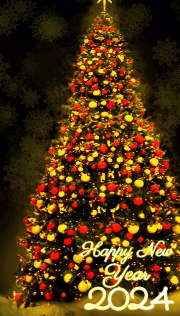 FX №114612 Christmas tree happy new year 2024 love heart
