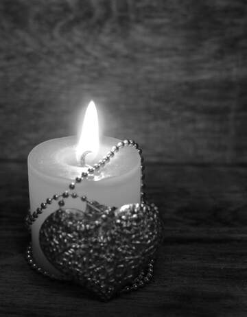 FX №181070 Candle heart black and whie
