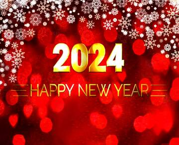 FX №212707 Red Christmas background Shiny happy new year 2024 gold