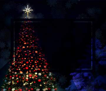 FX №266794 Traditional Snow Flocked Christmas Tree with Lights, Pine Christmas