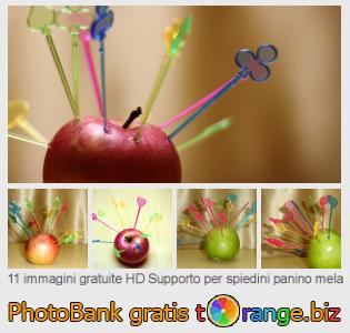 Banca Immagine di tOrange offre foto gratis nella sezione:  supporto-per-spiedini-panino-mela