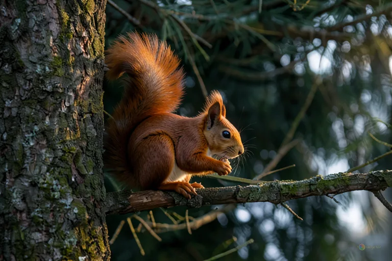 Відреставрована люксова версія  de ardilla con una tuerca en una sucursal de un piñón tierno  №598