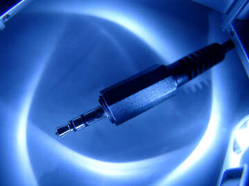 Spina altoparlanti (cuffie) 3.5-millimetro stereo mini presa su blu backlighting №648