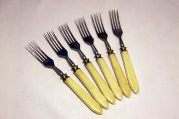 Six old forks.