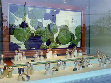 A Geschäft Fenster Schweizer Uhr Firma Rolex in Genf. №389