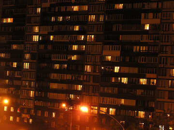 Night windows of flats