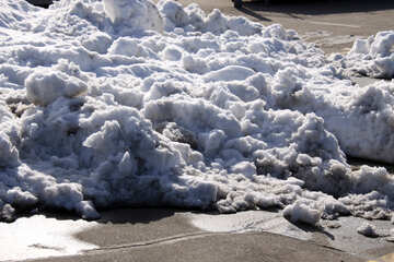 The mountain of snow on the asphalt №863