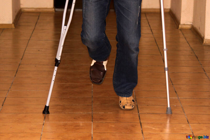A man in cast on crutches №907