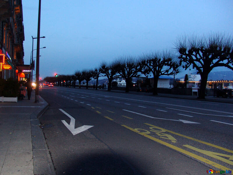 Night road for cars to strip for cyclists №377