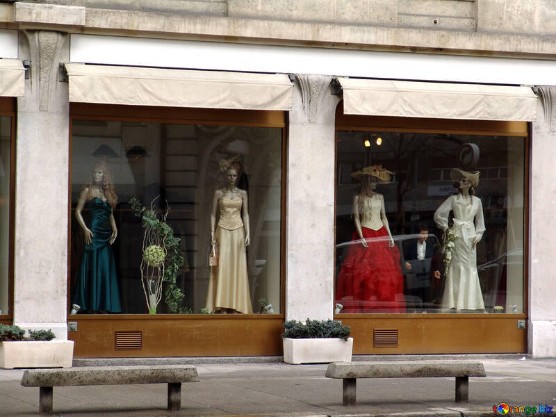 A shop window with dresses №411