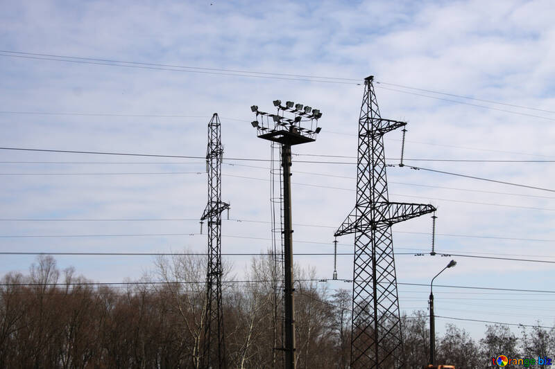 High-voltage wires and lighting mast №935