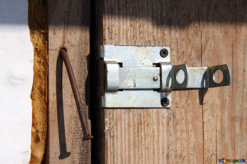 Gate of light metal with wooden barn door №747