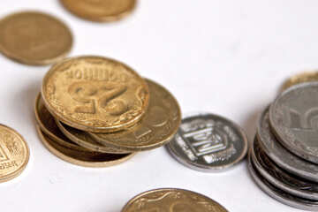 Le monete su sfondo bianco №1564