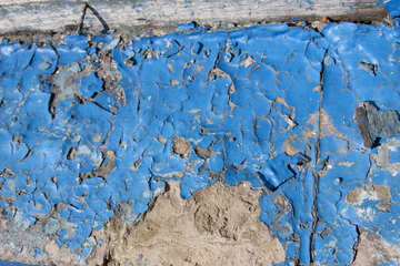 The blue paint is chipping and cracked №1077