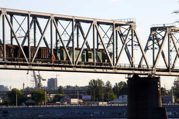 Ein Zug auf der Brücke №1884
