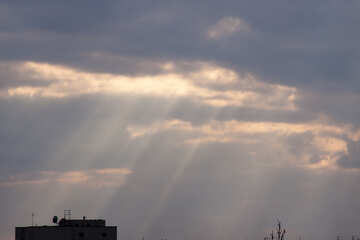 The sun`s rays over the building №1117