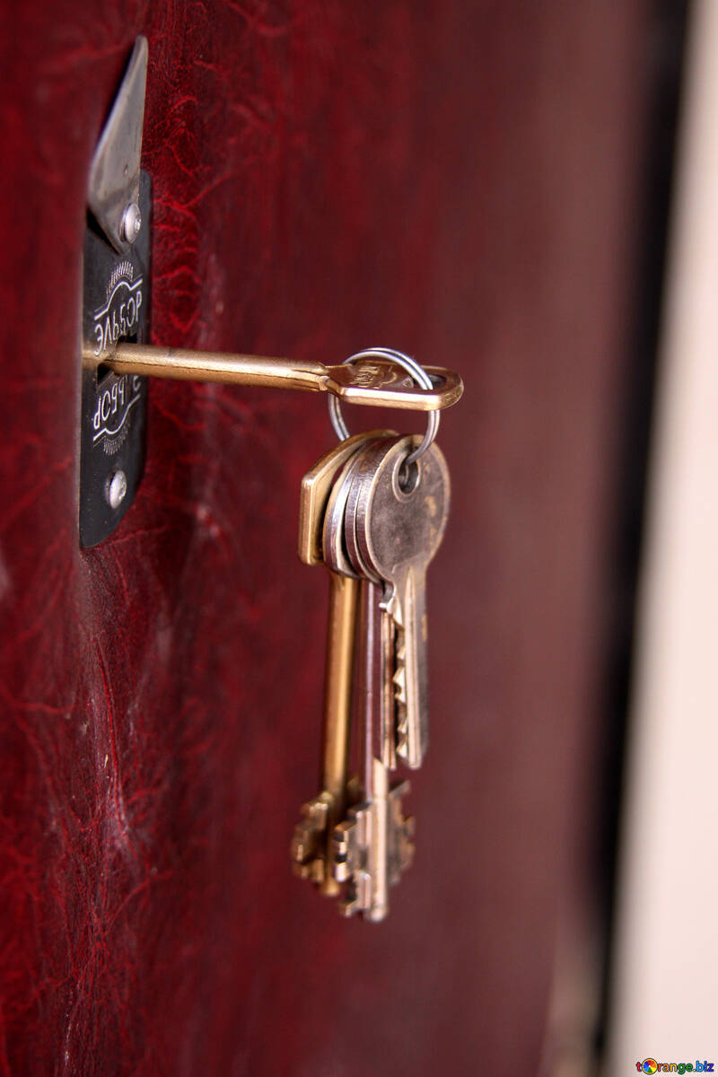 Bündel von Schlüssel in Tür Verschluss №1695