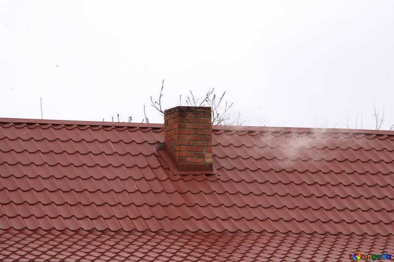 Schornstein auf dem Dach aus Metall №1229