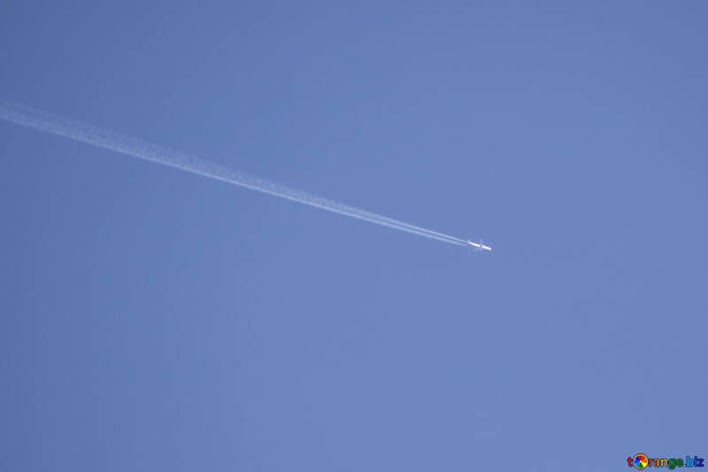 White trace of the aircraft in the sky №1099