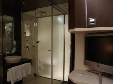 Bathroom without walls in the room №11836