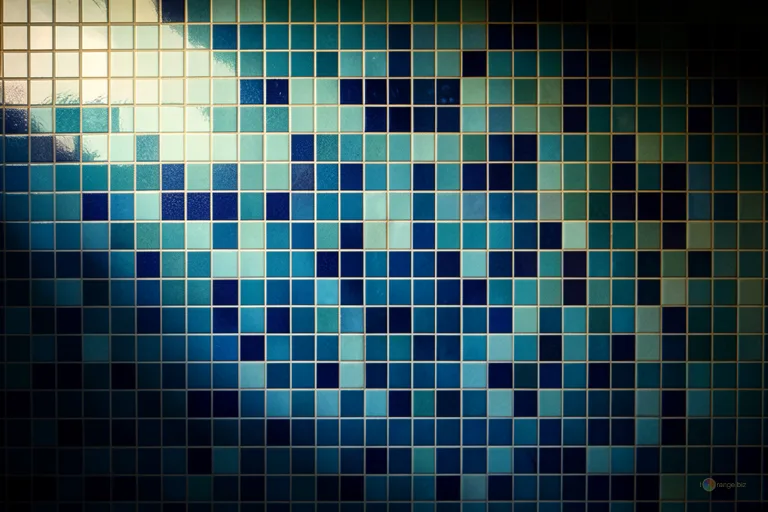 Відреставрована люксова версія Текстура.Блакитна мозаїчна плитка у ванну. №12772