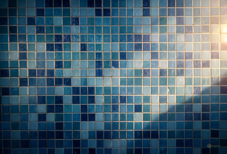 Відреставрована люксова версія Texture.Mosaic tiles. Blue mosaic tiles pattern with subtle texture №12763