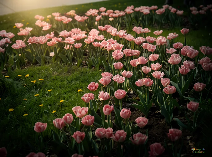 Відреставрована люксова версія Modello di tulipani sul prato №12912