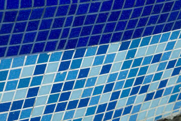 Blue and blue mosaic tiles